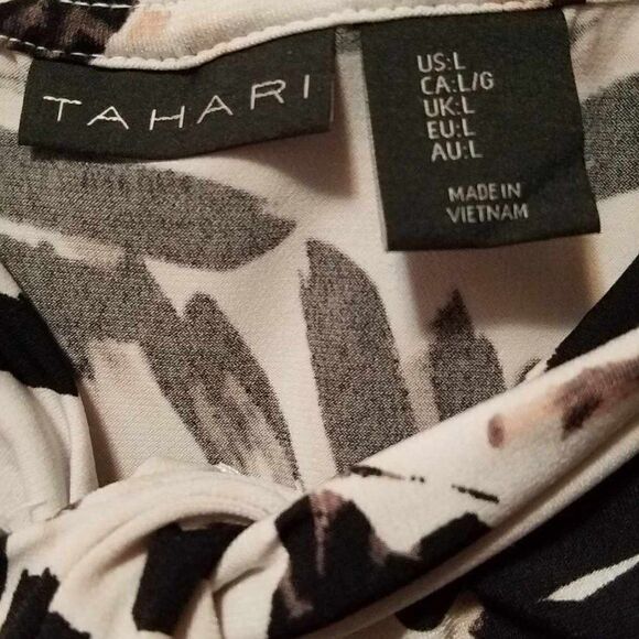 Tahari Black White Knotted Shell size Large - Picture 2 of 10